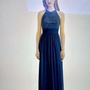 After Six Navy Halter Maxi Dress